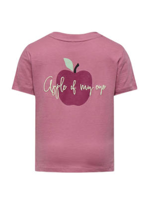 T-shirt met backprint roze
