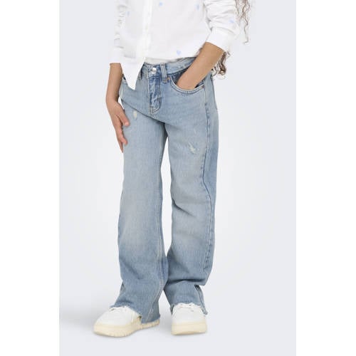 KIDS ONLY GIRL wide leg high waist jeans light blue denim Blauw Meisjes Katoen - maat 128 afbeelding