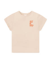 thumbnail: Beige meisjes Alix Mini T-shirt van katoen met backprint, korte mouwen en ronde hals