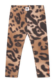 thumbnail: Bruine meisjes Alix Mini legging van katoen met elastische tailleband en panterprint