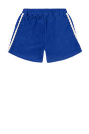 thumbnail: Blauwe jongens Alix Mini sweatshort van badstof met elastische tailleband en effen