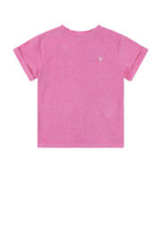 thumbnail: Roze meisjes Alix Mini T-shirt van badstof met backprint, korte mouwen en ronde hals