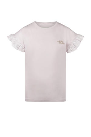 T-shirt lichtroze broderie