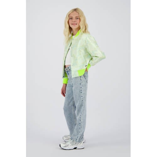 Vingino bomberjack limegroen Jas Meisjes Polyester Opstaande kraag All over print