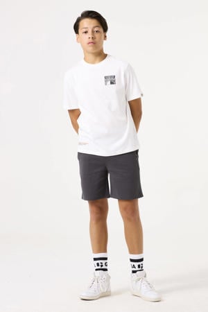 relaxed sweatshort antraciet