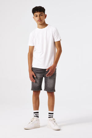 relaxed denim short grey denim