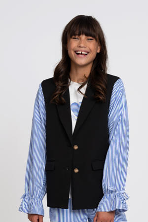 blazer met gestreepte mouwen zwart/blauw