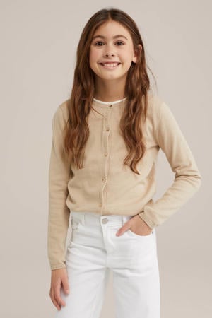 vest beige fijn gebreid