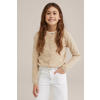 WE Fashion vest beige fijn gebreid zand