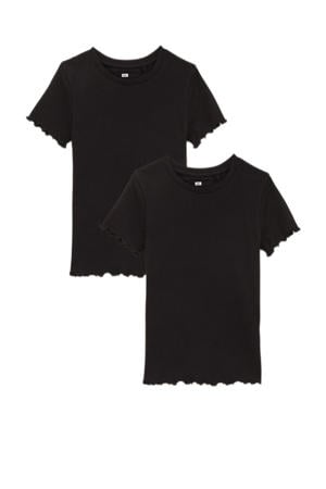 T-shirt - zwart (set van 2)