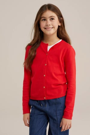 vest rood fijn gebreid