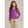 WE Fashion vest paars fijn gebreid