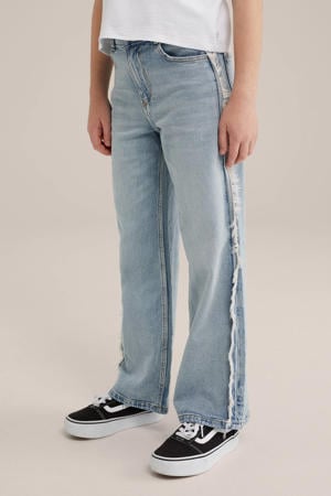 wide leg jeans light blue denim