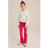 WE Fashion fluwelen flared broek felroze