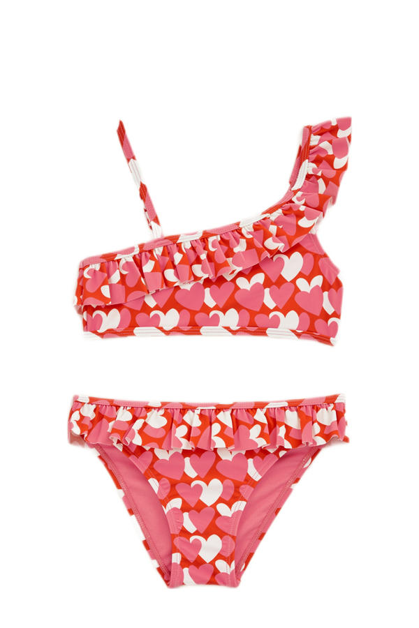 Arshiner Meisjes Bikini Set 3dlg Kinderen Bloemen Zeemeermin Badpak Ruffle Tankini met Rok Zwemkleding 5-12 Jaar, Kleur 4, 7-8 jaar