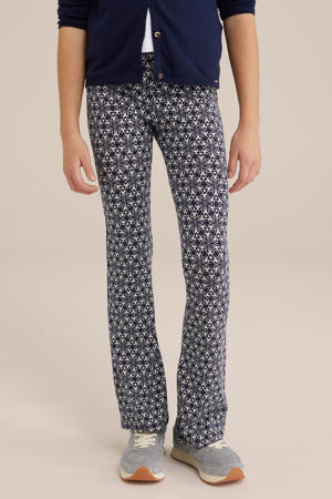 flared broek donkerblauw