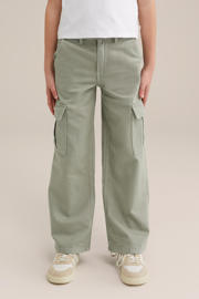 thumbnail: WE Fashion Blue Ridge loose cargo broek grijsgroen