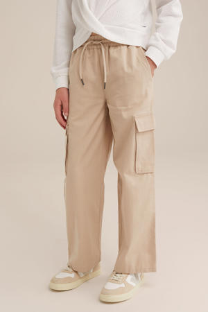 straight cargo broek beige