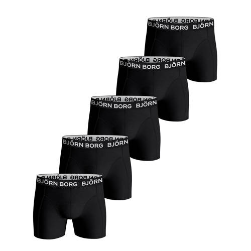 Björn Borg boxershort - set van 5 zwart Jongens Stretchkatoen Effen - maat 170 afbeelding