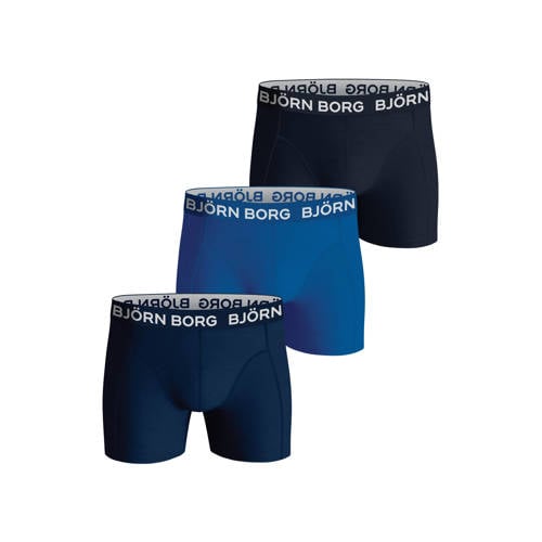 Björn Borg boxershort - set van 3 blauw/donkerblauw/zwart Jongens Stretchkatoen - maat 134-140 afbeelding