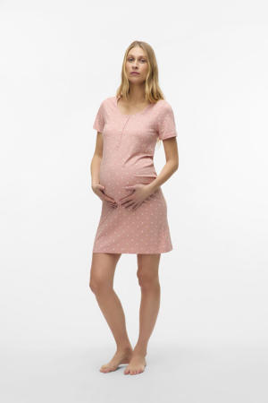 zwangerschaps- en voedingsnachthemd MLMIRA roze