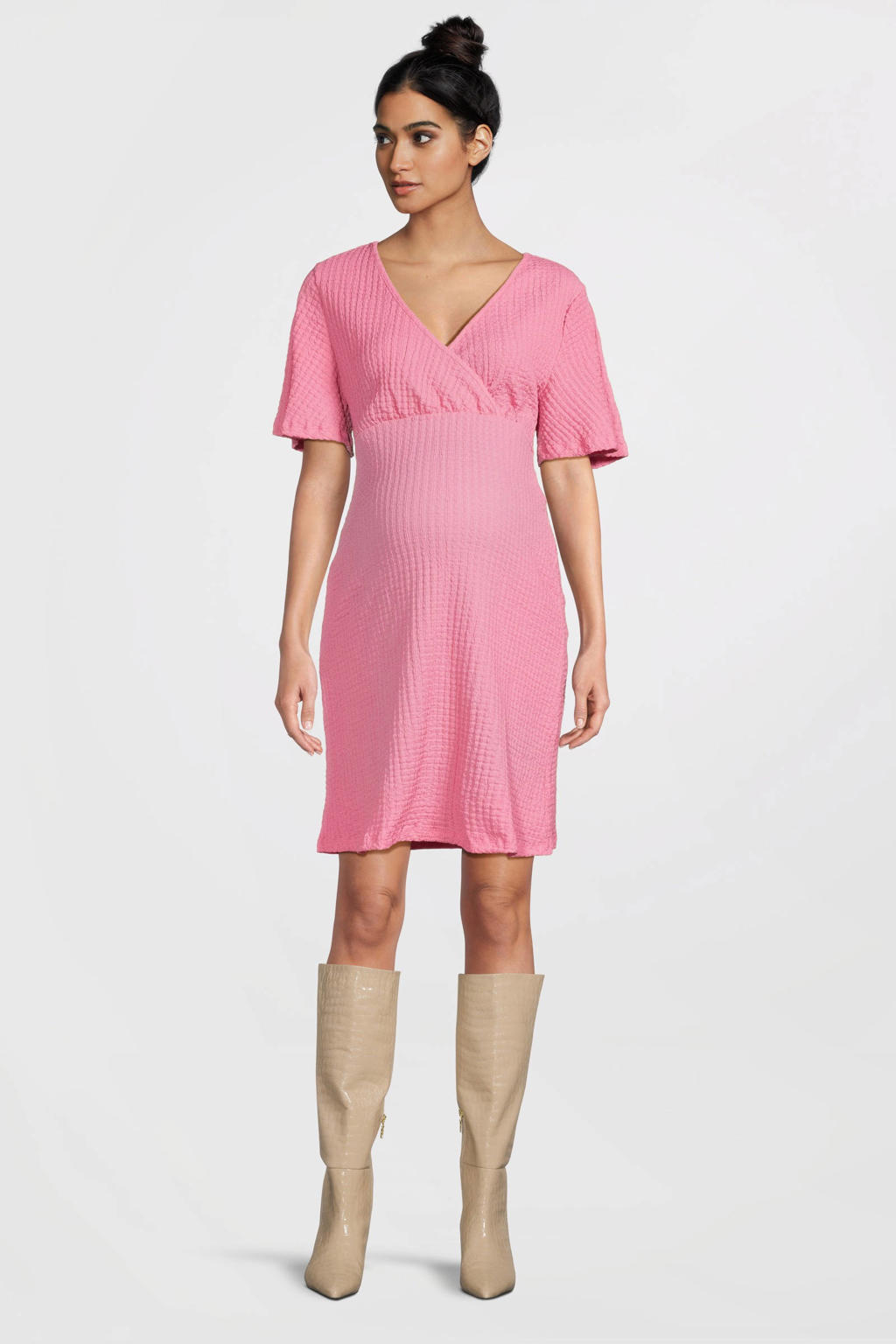 MAMALICIOUS zwangerschaps- en voedings korte jurk roze