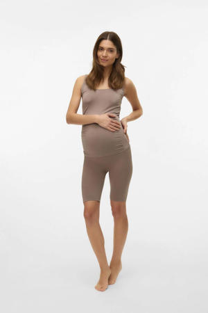 slim high waist zwangerschaps biker short middenbruin