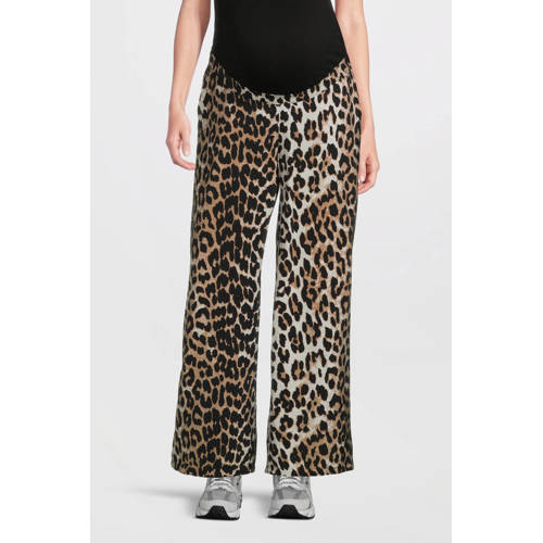 VERO MODA MATERNITY wide leg regular waist zwangerschaps casual broek bruin Dames Viscose