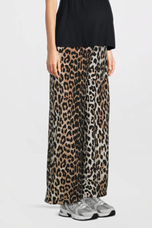 wide leg regular waist zwangerschaps casual broek bruin