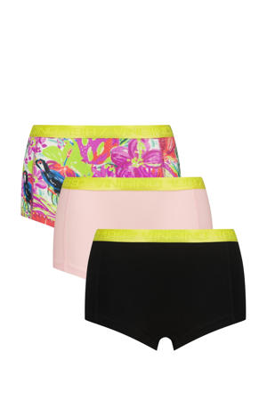 short - set van 3 zwart/multicolor