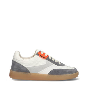   suède sneakers ecru/grijs