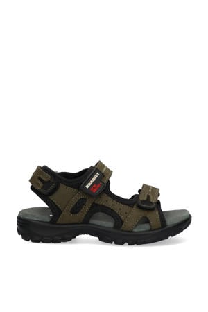 Tom Trail leren sandalen olijfgroen