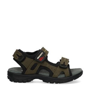 Tom Trail leren sandalen olijfgroen