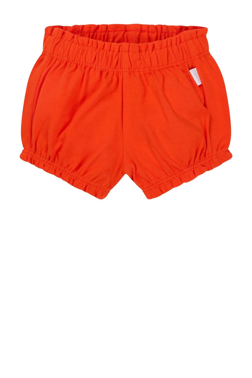 Oranje meisjes Noppies baby regular casual short van katoen met elastische tailleband en effen