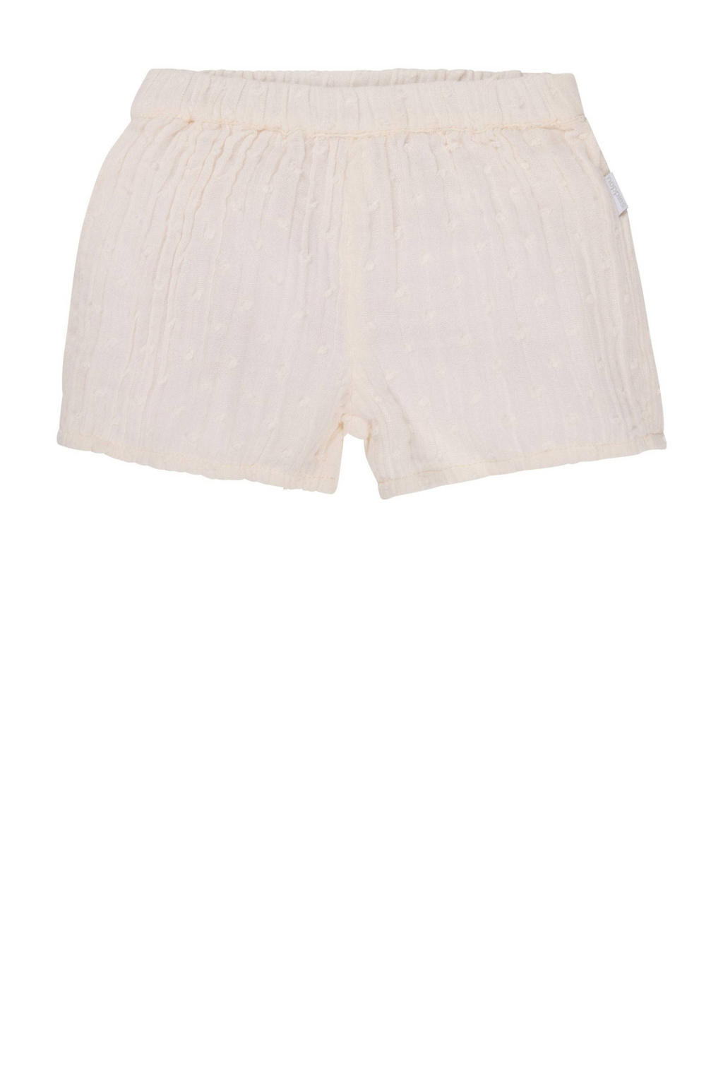 Ecru meisjes Noppies baby regular casual short van katoen met elastische tailleband en effen