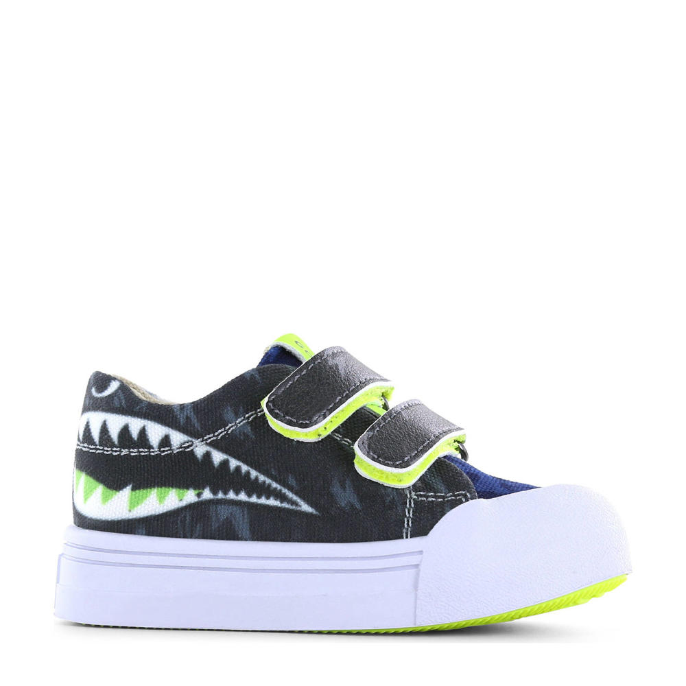 Blauwe jongens Go Banana's Shark sneakers van textiel met klittenband