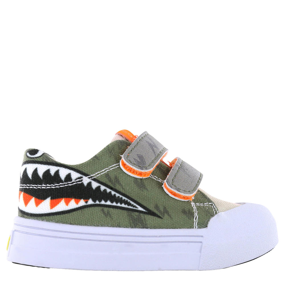 Grijze jongens Go Banana's Shark sneakers van textiel met klittenband