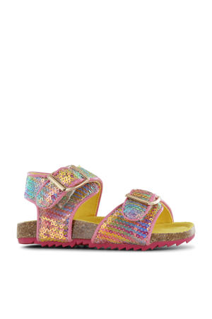 sandalen met pailletten roze
