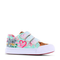 thumbnail: Turquoise meisjes Go Banana's Koala sneakers van textiel met klittenband