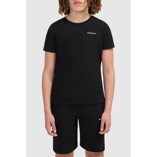 Ballin T-shirt zwart Jongens Katoen Ronde hals Logo - maat 164 afbeelding