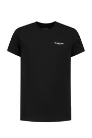 thumbnail: Zwarte jongens Ballin T-shirt van katoen met logo dessin, korte mouwen en ronde hals