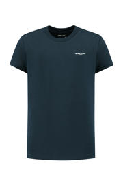 thumbnail: Blauwe jongens Ballin T-shirt van katoen met logo dessin, korte mouwen en ronde hals