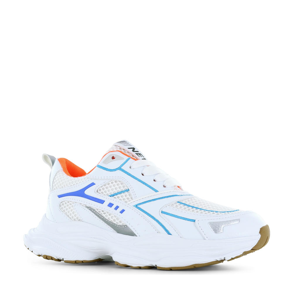 Wit en blauwe jongens Shoesme chunky sneakers met veters