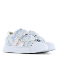 thumbnail: Shoesme gebloemde leren sneakers blauw/roze
