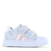 Shoesme gebloemde leren sneakers blauw/roze