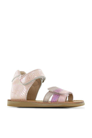   leren sandalen roze