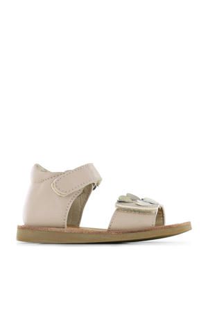 leren sandalen beige