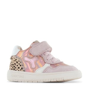 leren sneakers roze metallic