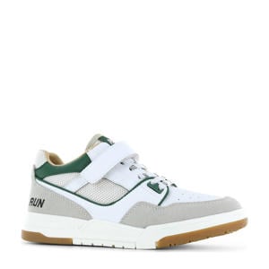 leren sneakers wit/groen