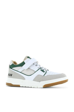leren sneakers wit/groen